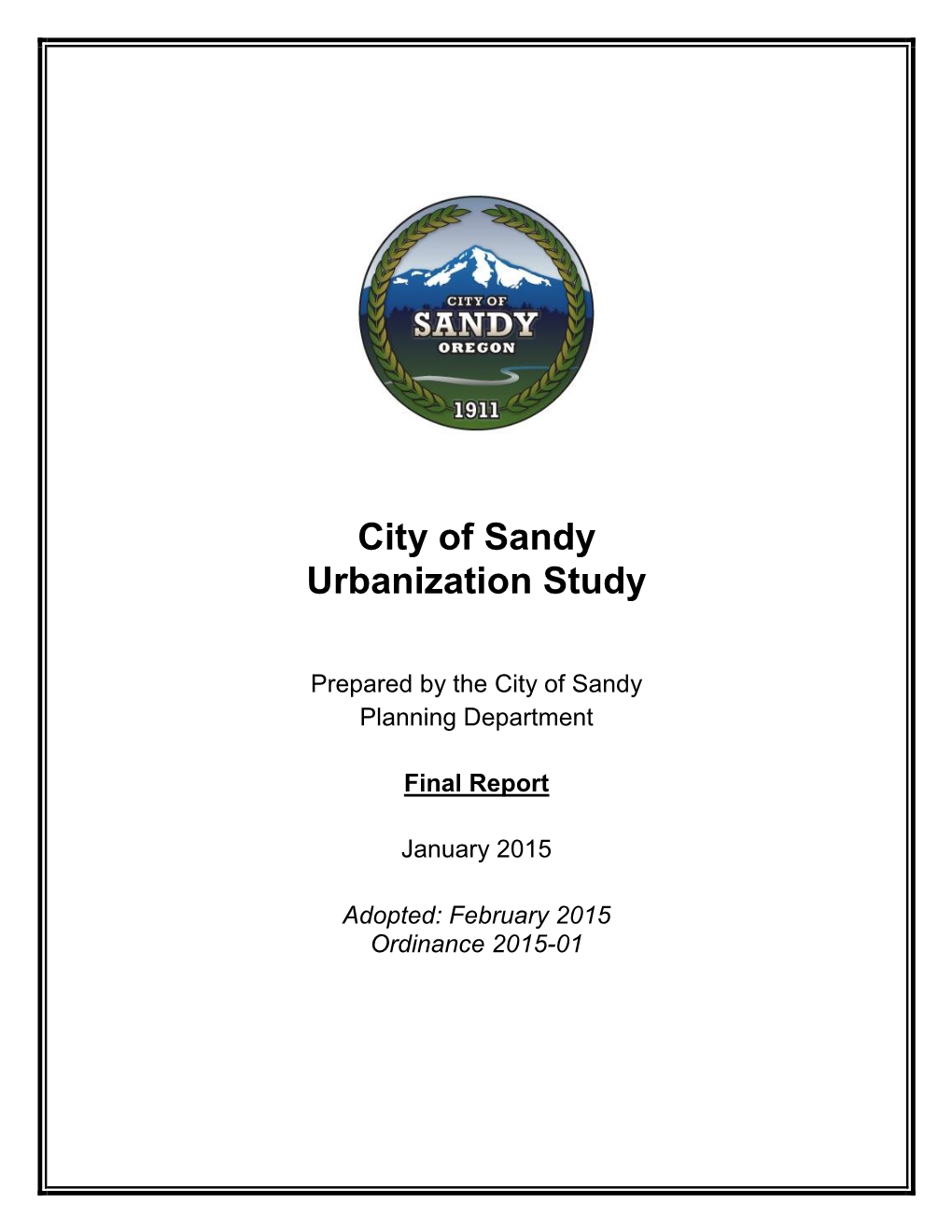 Adopted 2015 Urbanization Study