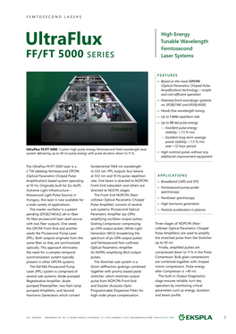 Ultraflux Femtosecond FF/FT 5000 Series Laser Systems