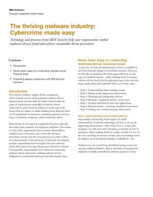 The Thriving Malware Industry: Cybercrime Made Easy