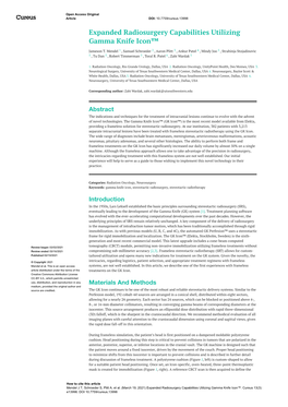 Expanded Radiosurgery Capabilities Utilizing Gamma Knife Icon™