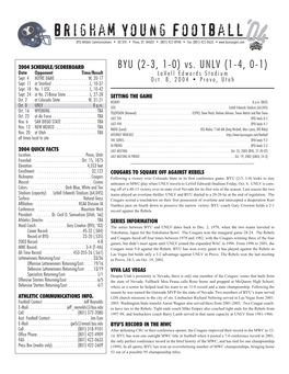 Brigham Young Football‘04 BYU Athletic Communications • 30 SFH • Provo, UT 84602 • (801) 422-8948 • Fax: (801) 422-0633 •