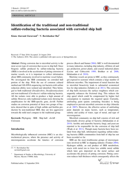 Identification of the Traditional and Non-Traditional Sulfate-Reducing