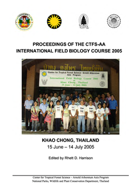 Proceedings of the Ctfs-Aa International Field Biology Course 2005