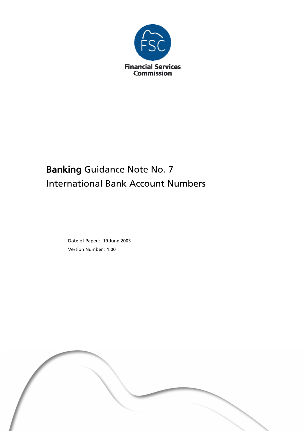 Banking Guidance Note No. 7 International Bank Account Numbers