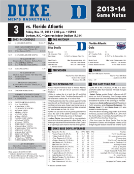 2013-14 Game Notes.Indd