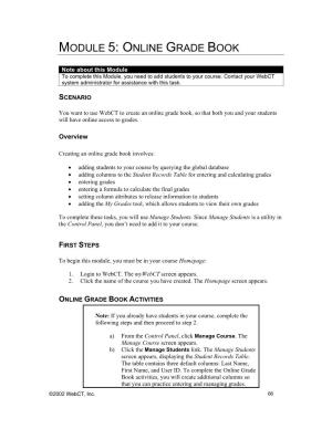 Module 5: Online Grade Book