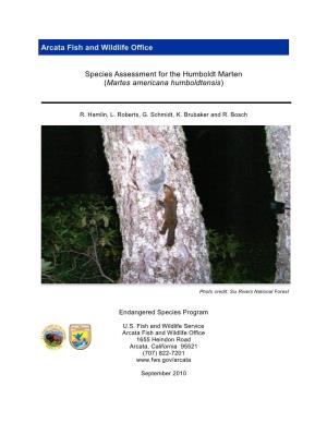 Species Assessment for the Humboldt Marten (Martes Americana Humboldtensis)