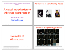 A Casual Introduction to Abstract Interpretation Examples of Abstractions