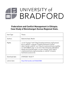 Federalism and Conflict Management in Ethiopia