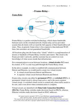 Frame-Relay V1.11 – Aaron Balchunas 1