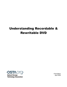 Understanding Recordable & Rewritable DVD First Edition