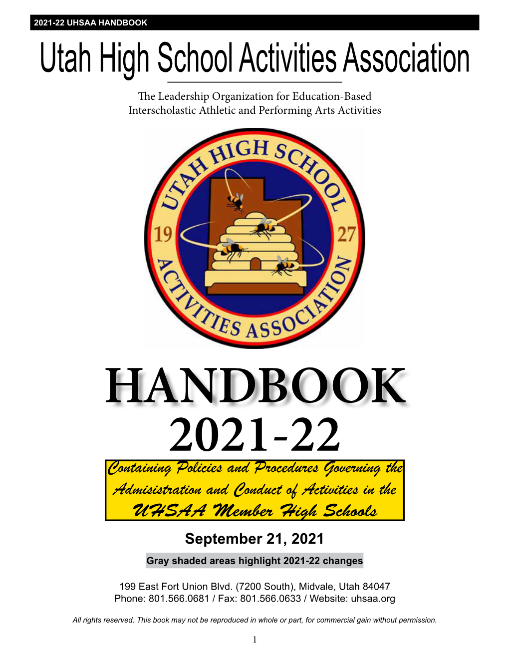 UHSAA Handbook (PDF)