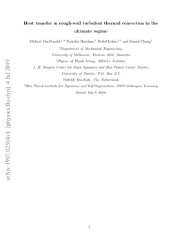 Arxiv:1907.02504V1 [Physics.Flu-Dyn] 4 Jul 2019