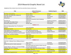 2014 Maverick Graphic Novel List