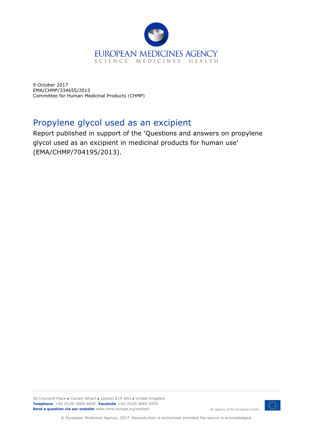 Propylene Glycol Used As an Excipient