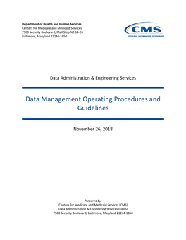 Data Management Operating Procedures and Guidelines