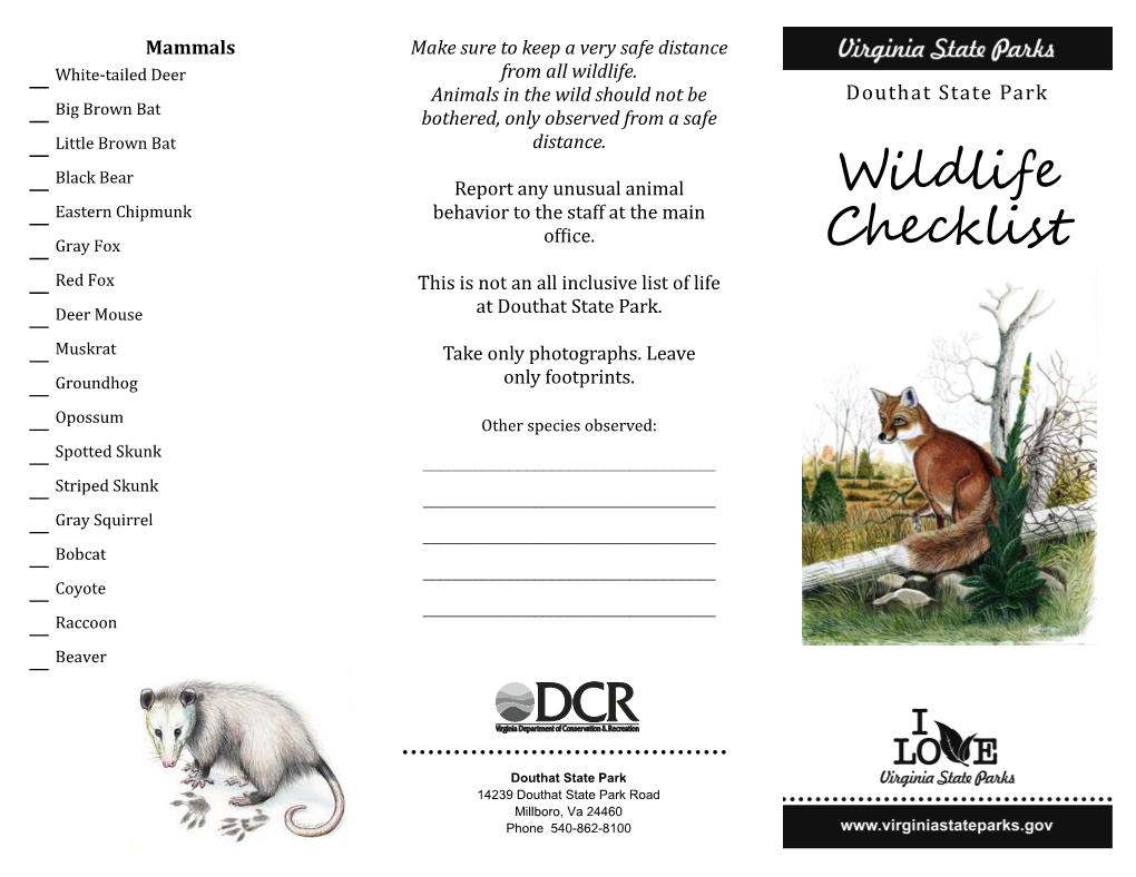 Wildlife Checklist