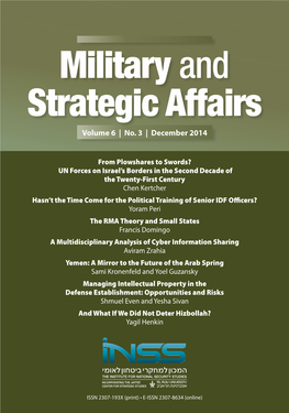 Military and Strategic Affairs, Vol 6, No 3