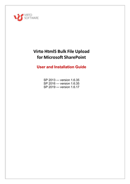 Virto Html5 Bulk File Upload for Microsoft Sharepoint
