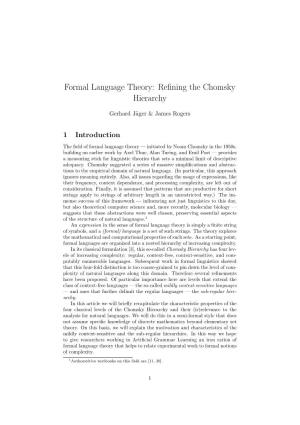 Formal Language Theory: Refining the Chomsky Hierarchy