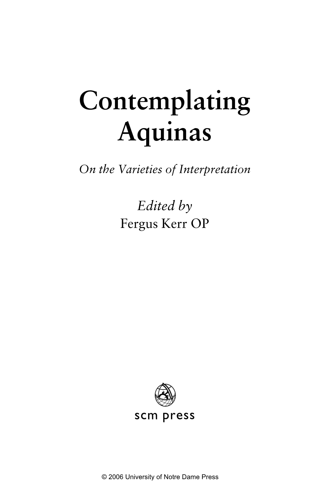Contemplating Aquinas 9/15/03 12:51 PM Page Iii