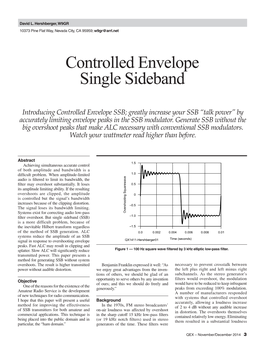 Controlled Envelope Single Sideband