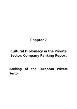 Chapter 7 Cultural Diplomacy in the Private Sector
