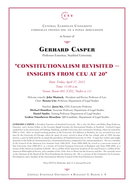• Gerhard Casper Professor Emeritus, Stanford University