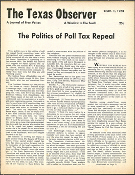 The Texas Observer NOV. 1, 1963