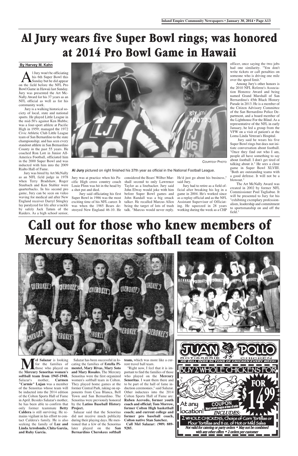 Call out for Those Who Knew Members of Mercury Senoritas Softball Team of Colton