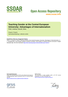 Case Studies on Gender-Inclusive Curriculum in Higher Education