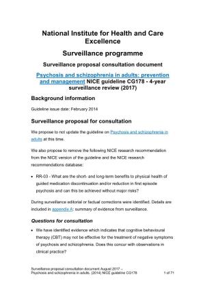 National Institute for Health and Care Excellence Surveillance Programme