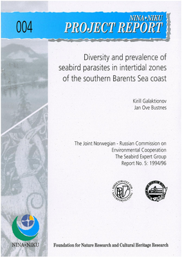 Diversity and Prevalence of Seabird Parasites Inintertidal Zones of The