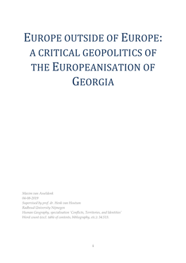 Europe Outside of Europe: a Critical Geopolitics of the Europeanisation of Georgia