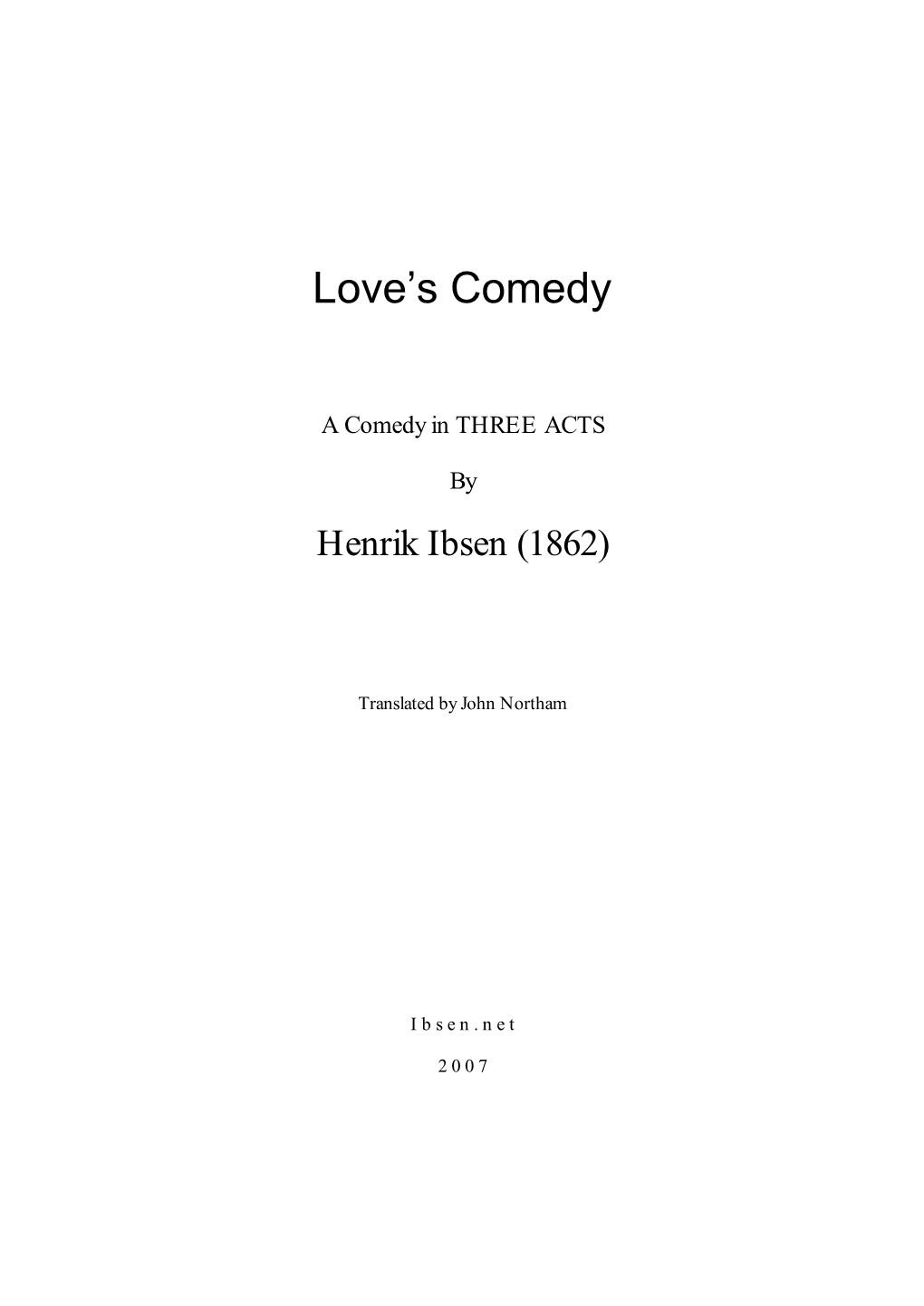 Love's Comedy