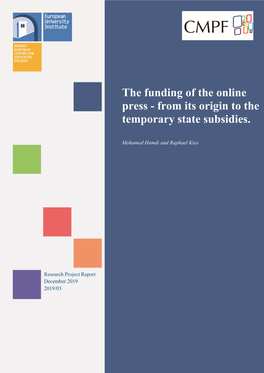 The Funding of the Online Press – from Its Origin to the Temporary State