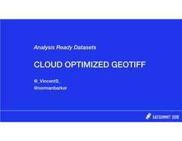 Cloud Optimized Geotiff