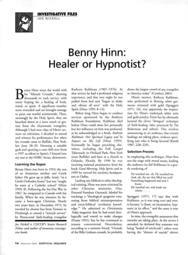Benny Hinn: Healer Or Hypnotist?
