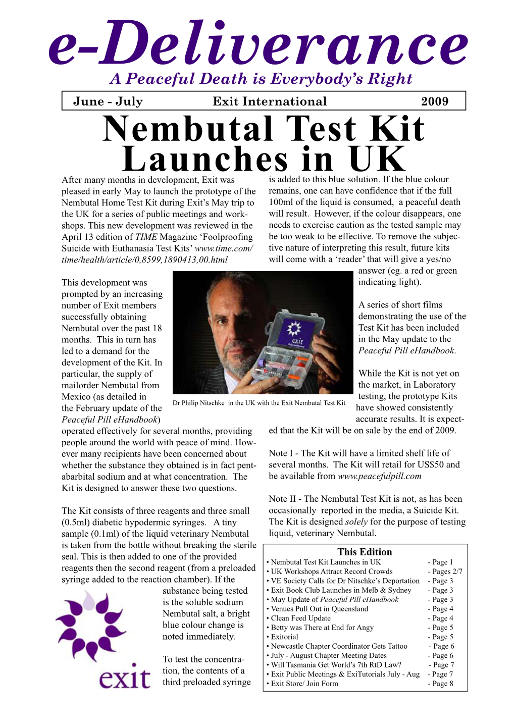 Nembutal Test Kit Launches in UK After Many Months in Development, Exit Was Is Added to This Blue Solution