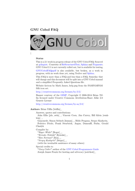 GNU Cobol FAQ