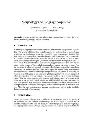 Morphology and Language Acquisition