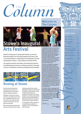 Stowe's Inaugural Arts Festival