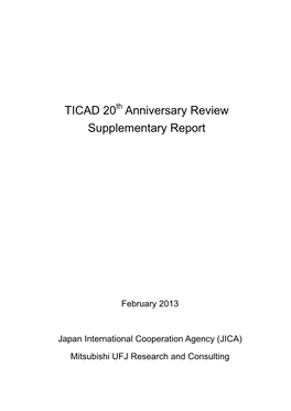 TICAD 20 Supplementary Report Anniversary Review