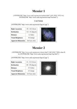 Messier 1 Messier 2