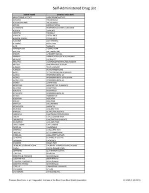 Self-Administered Specialty Drug List