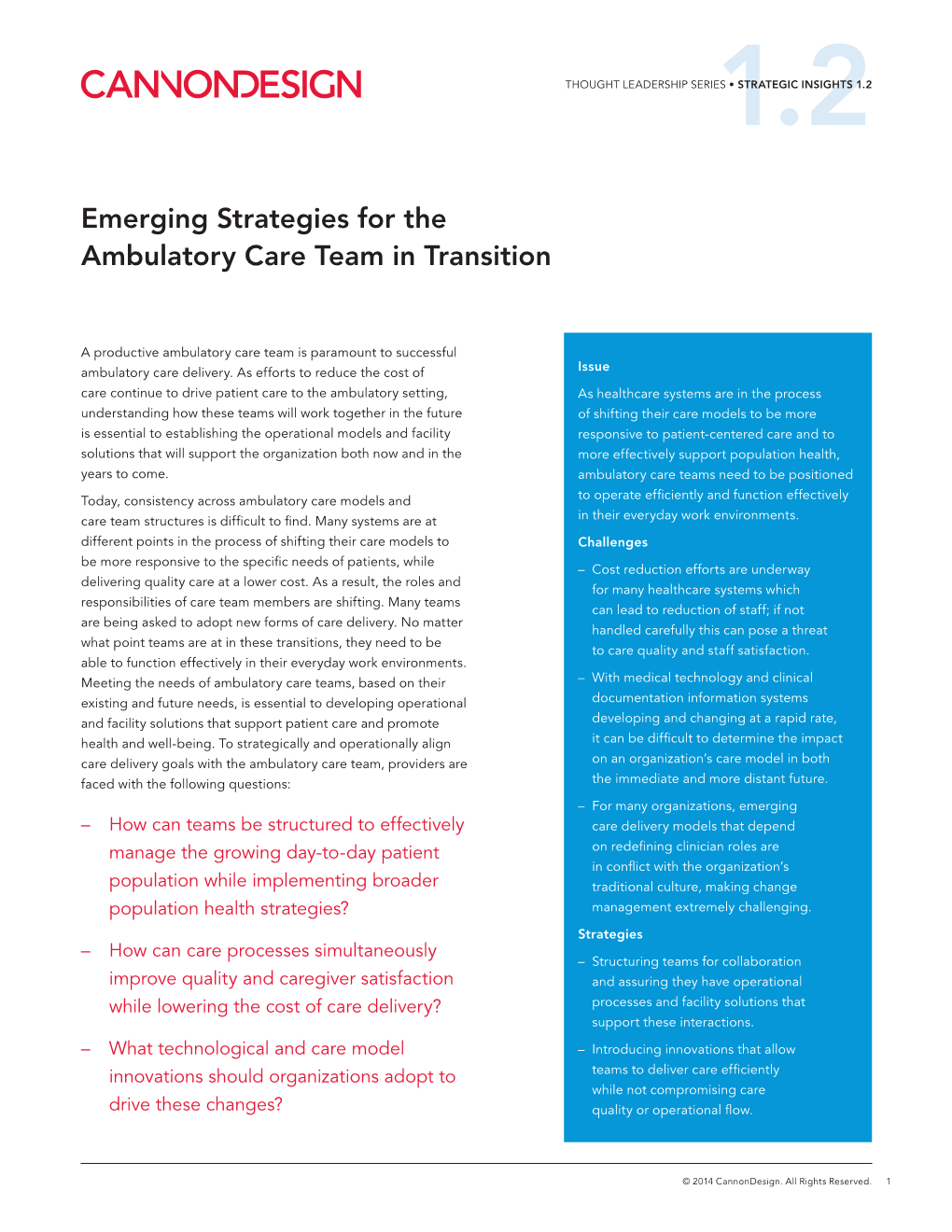 Emerging Strategies for the Ambulatory Care Team in Transition