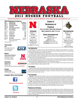 2013 HUSKER FOOTBALL Game 6