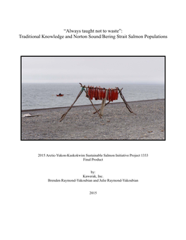 Traditional Knowledge and Norton Sound/Bering Strait Salmon Populations