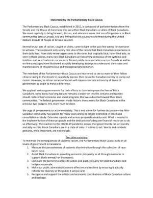 VIEW/DOWNLOAD Statement by Parliamentary Black Caucus with A