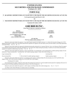 GRUBHUB INC. (Exact Name of Registrant As Specified in Its Charter)